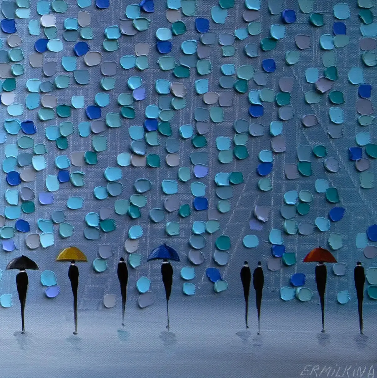 10 Umbrellas Wall Art