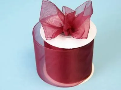 25 Yard 2.75" DIY Burgundy Organza Ribbon With Satin Edges For Craft Dress Wedding