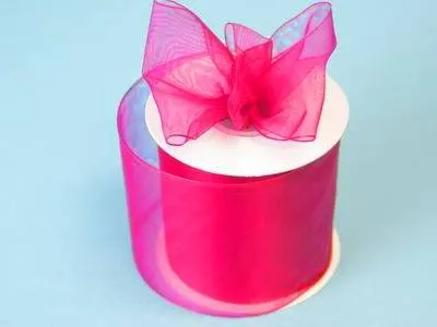 25 Yard 2.75" DIY Fushia Organza Ribbon With Satin Edges For Craft Dress Wedding