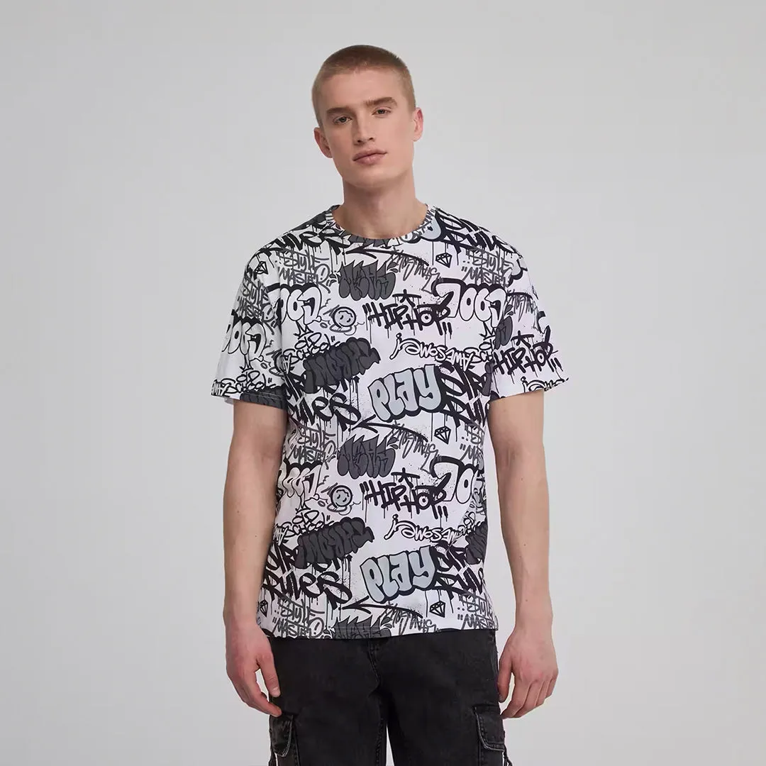 All-Over Graffiti Short Sleeve T-Shirt