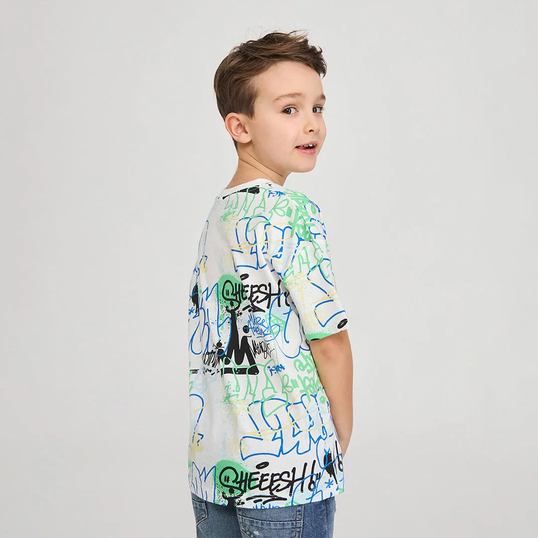 All Over Print Crew Neck Short Sleeve T-Shirt