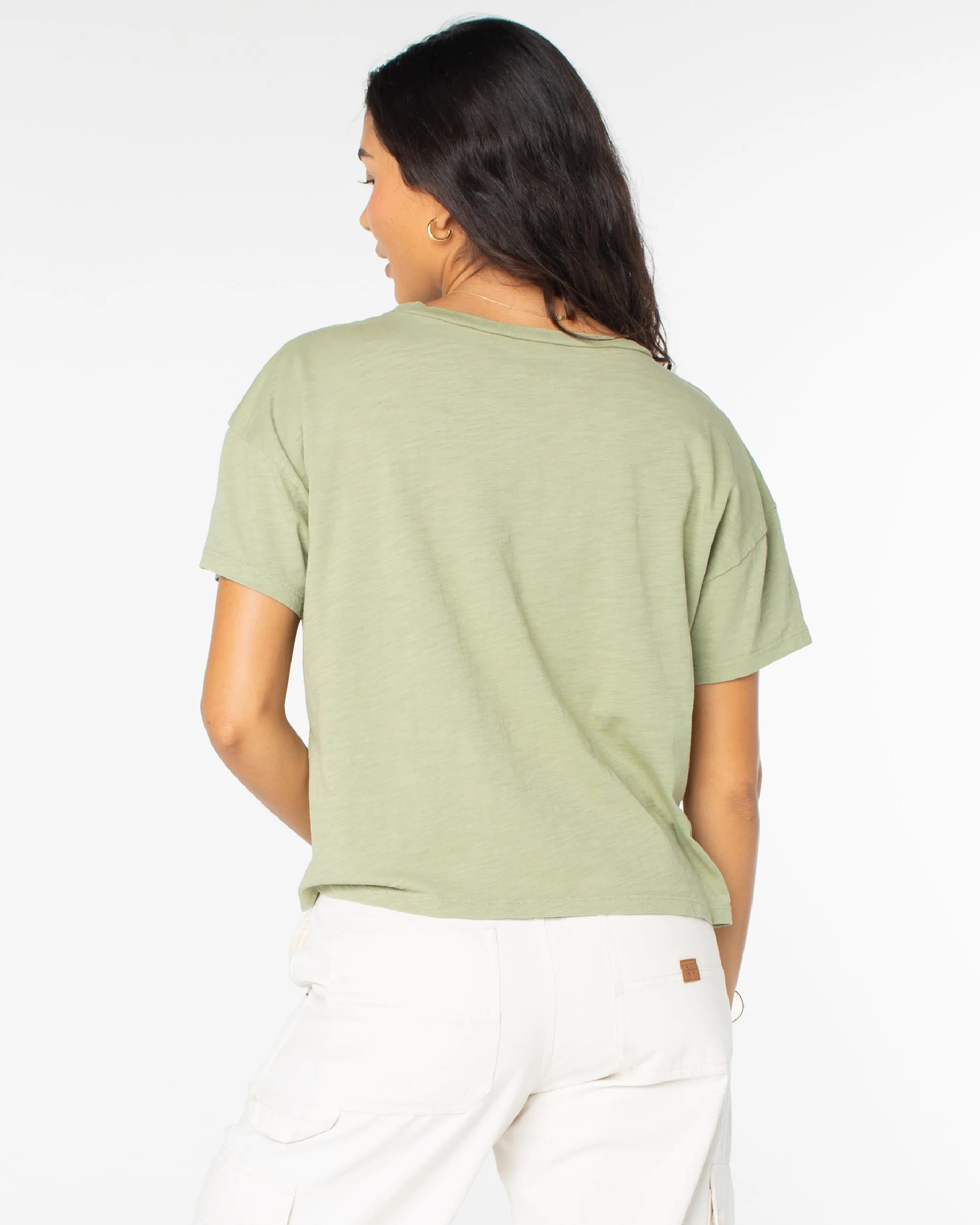 Beach Collegiate T-Shirt - Oil Green