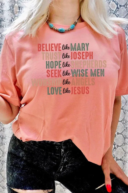 Believe Like Mary UNISEX SHORT SLEEVE