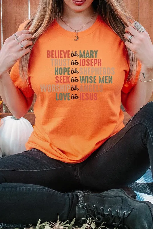 Believe Like Mary UNISEX SHORT SLEEVE