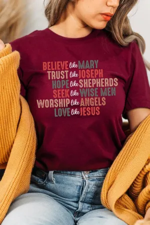 Believe Like Mary UNISEX SHORT SLEEVE