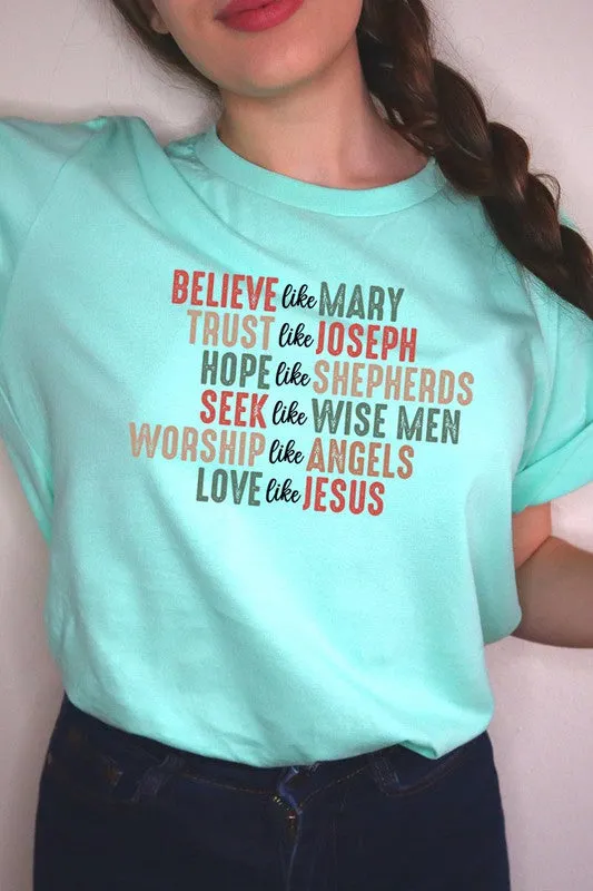 Believe Like Mary UNISEX SHORT SLEEVE