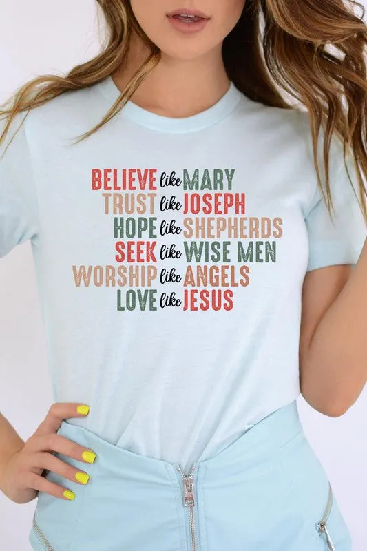 Believe Like Mary UNISEX SHORT SLEEVE