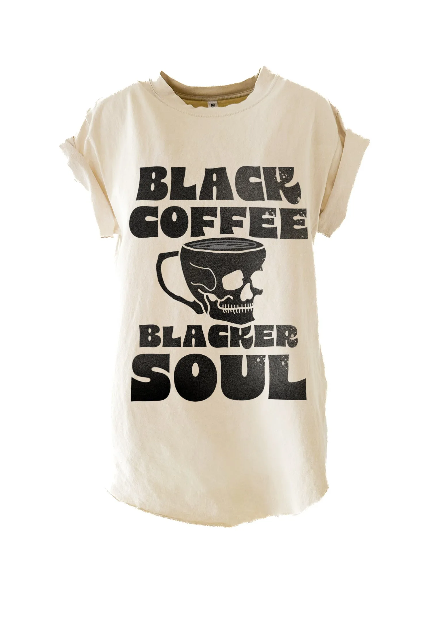 BLACK COFFEE BLACKER SOUL SIDE SLIT TEE