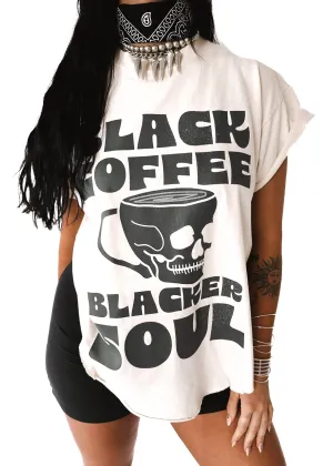 BLACK COFFEE BLACKER SOUL SIDE SLIT TEE