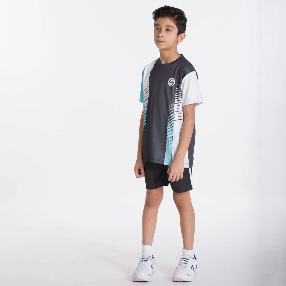 Boy's Blue Polyester Printed Tees