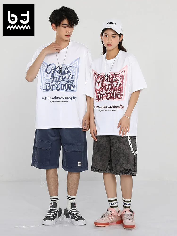 BT×TVX Fashion brand co-branded graffiti letter-printed T-shirt