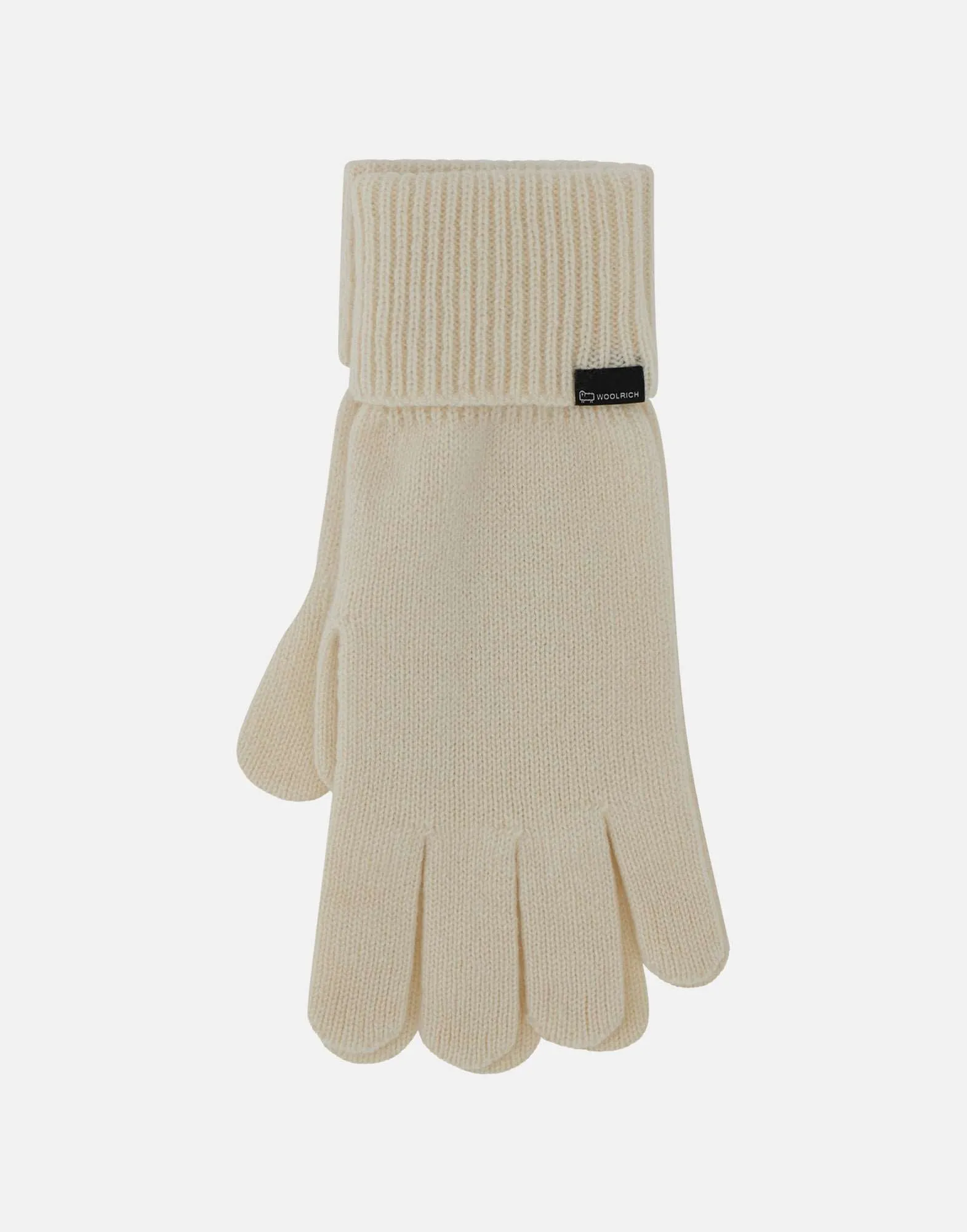 Cashmere Cream Gloves with Ribbed Cuffs