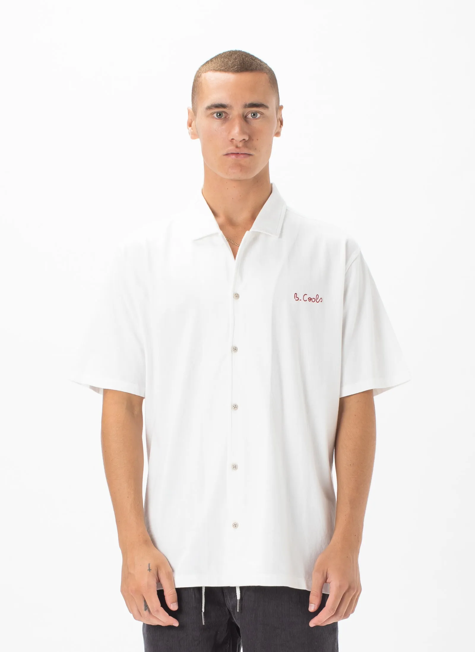 Comfy Camp-Collar Shirt White