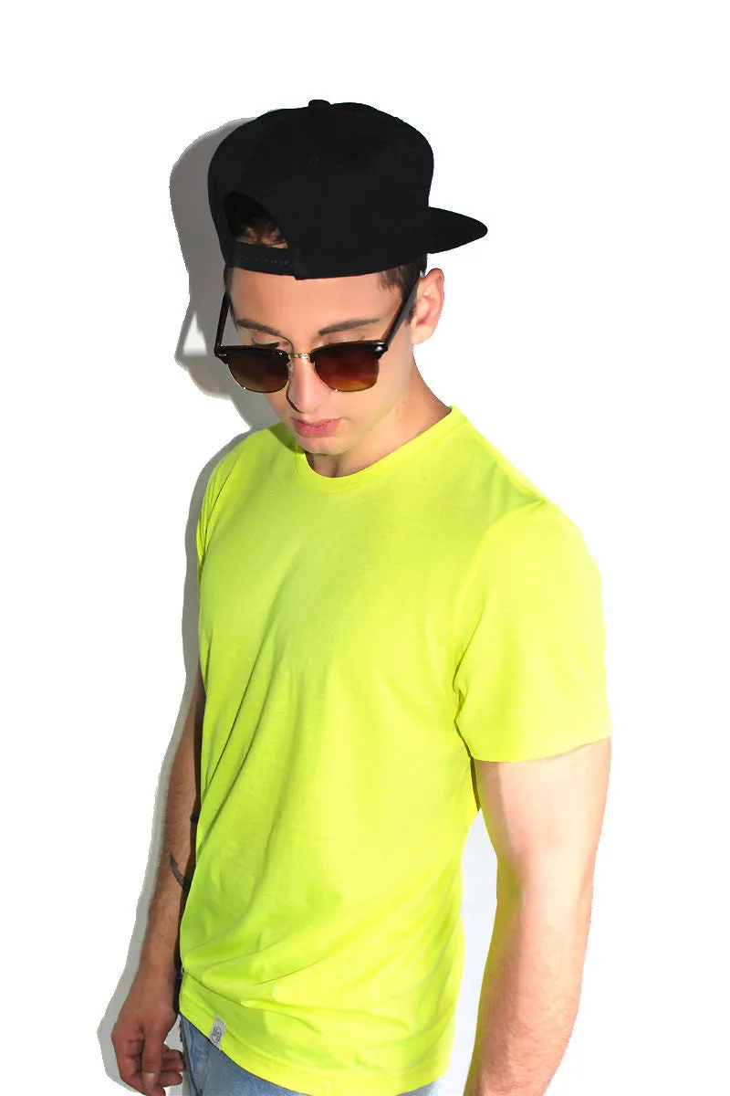 Core Crewneck Tee-Neon Yellow