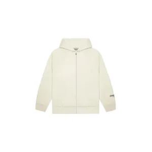 Fear of God Essentials Full Zip Up Hoodie Applique Logo 'Buttercream' (2020)