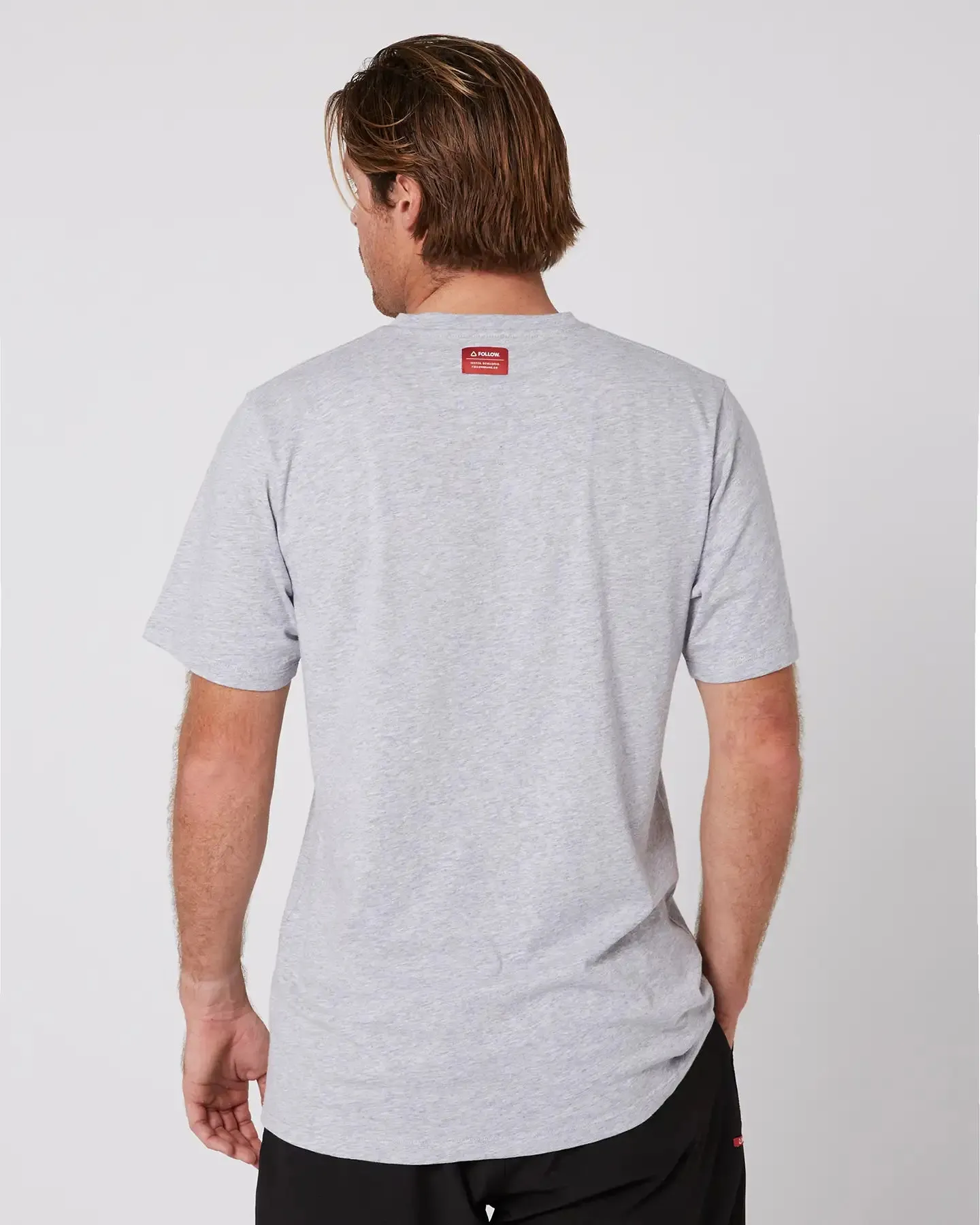 Follow Logo Tee - Grey Heather