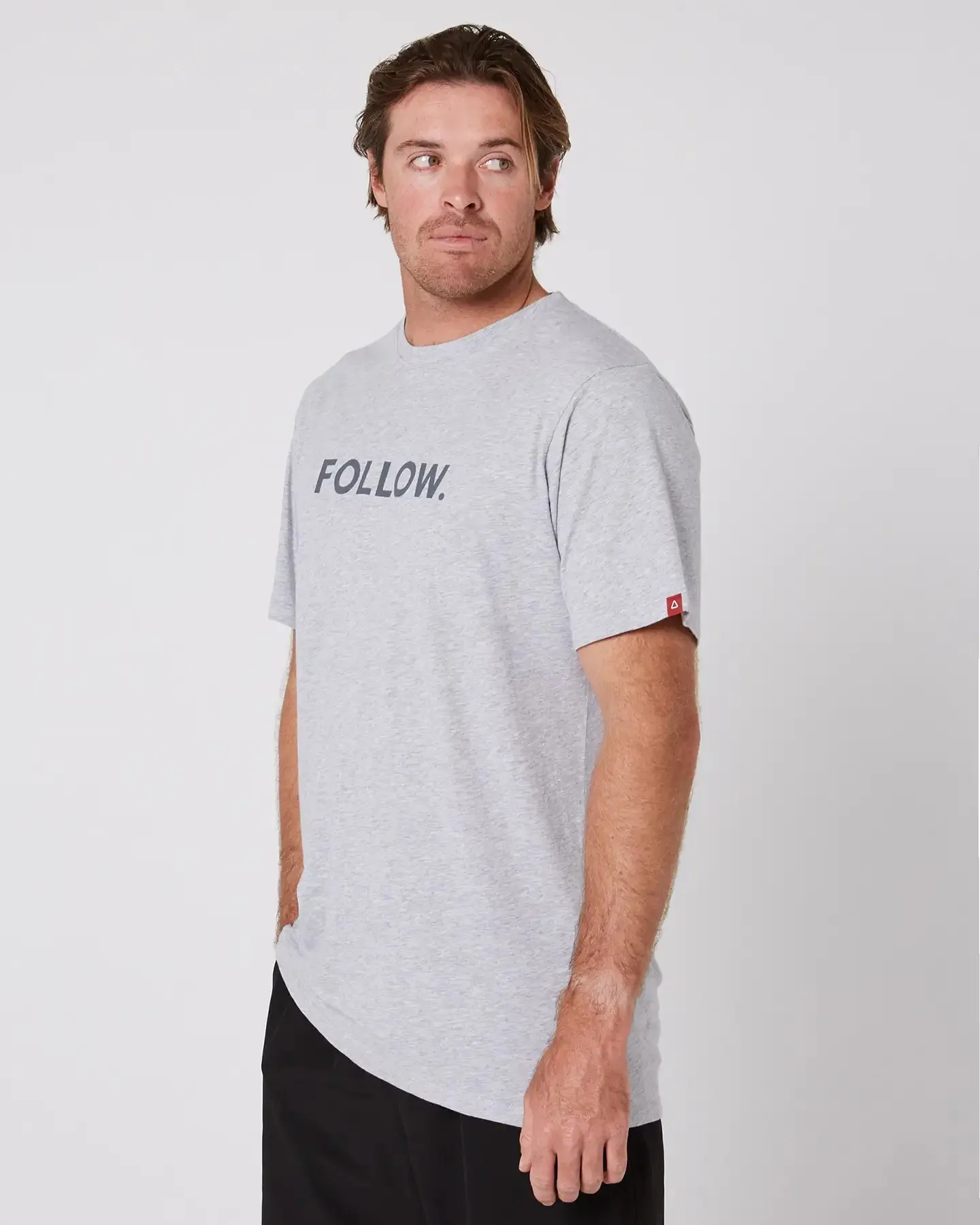 Follow Logo Tee - Grey Heather