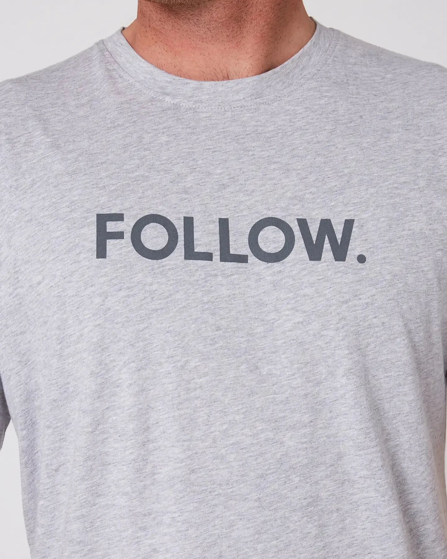 Follow Logo Tee - Grey Heather