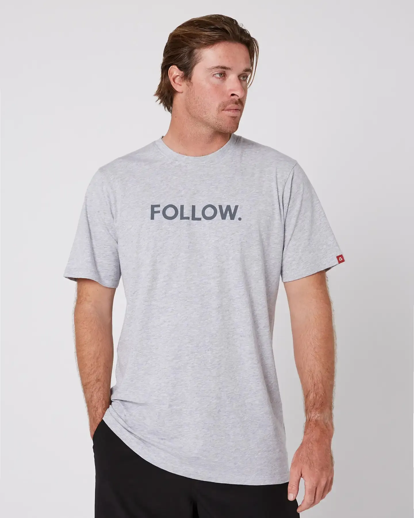 Follow Logo Tee - Grey Heather