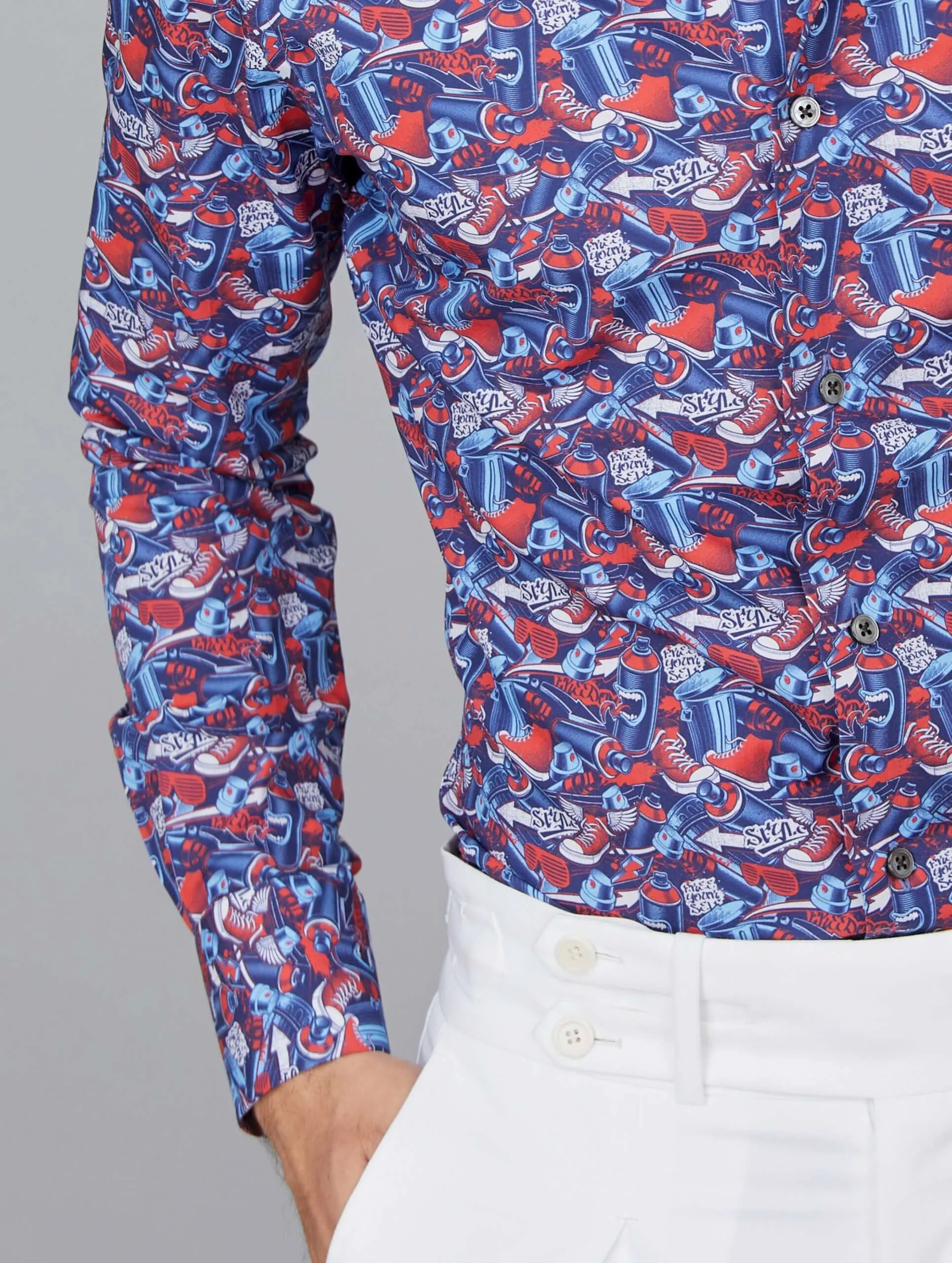 Graffiti Printed Cotton Shirt