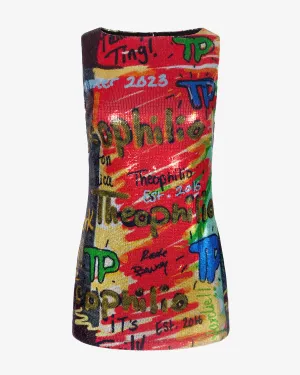 Graffiti Sequin Mini Dress