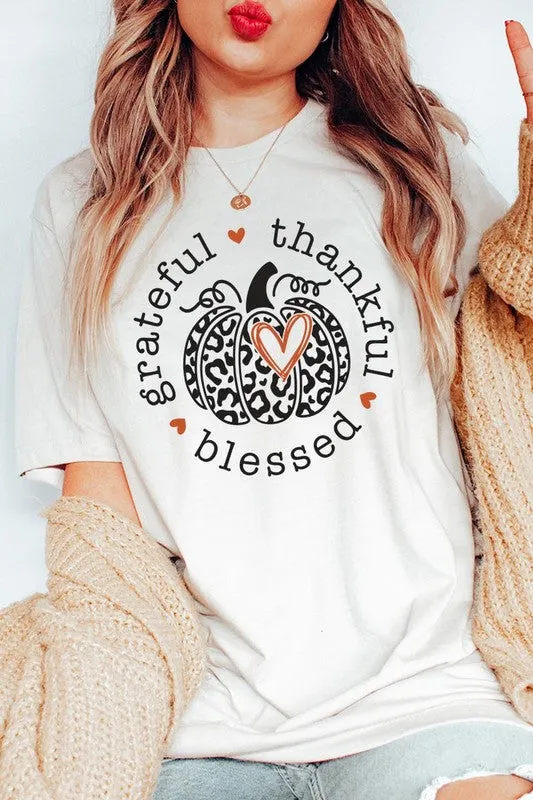 Grateful, Thankful & Blessed Graphic Tee