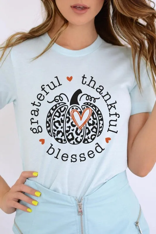 Grateful, Thankful & Blessed Graphic Tee