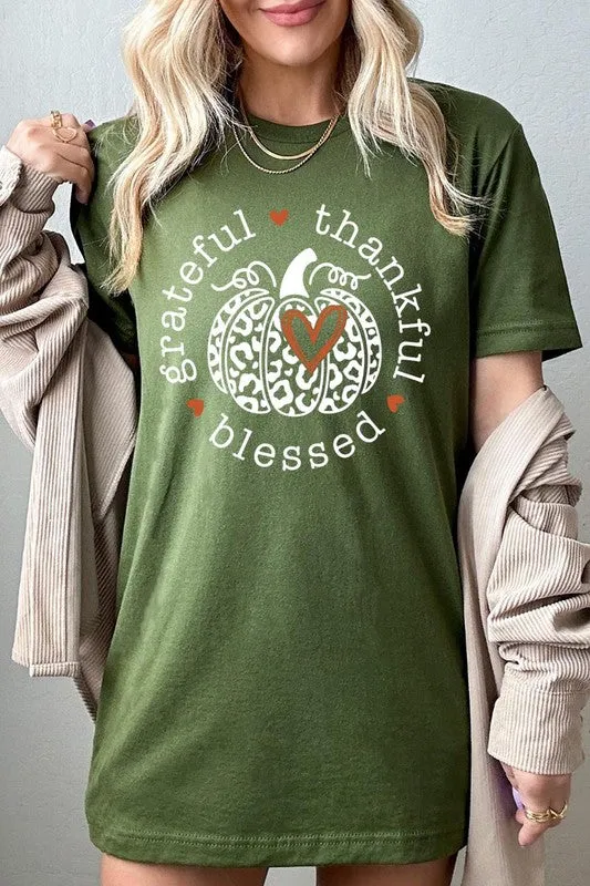 Grateful, Thankful & Blessed Graphic Tee