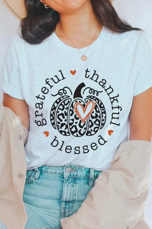 Grateful, Thankful & Blessed Graphic Tee