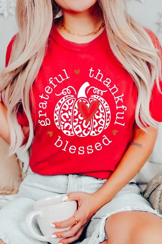 Grateful, Thankful & Blessed Graphic Tee