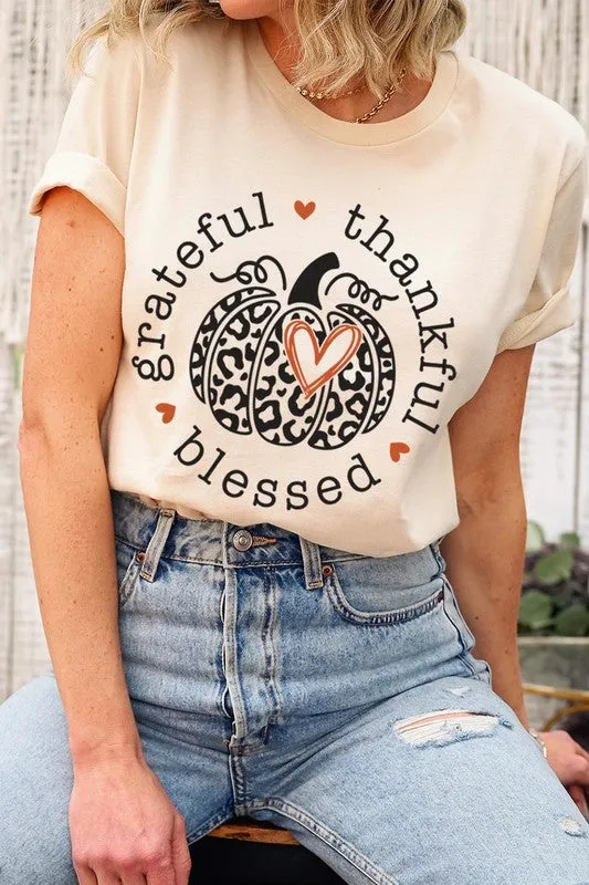 Grateful, Thankful & Blessed Graphic Tee