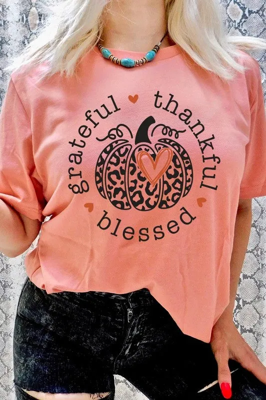 Grateful, Thankful & Blessed Graphic Tee