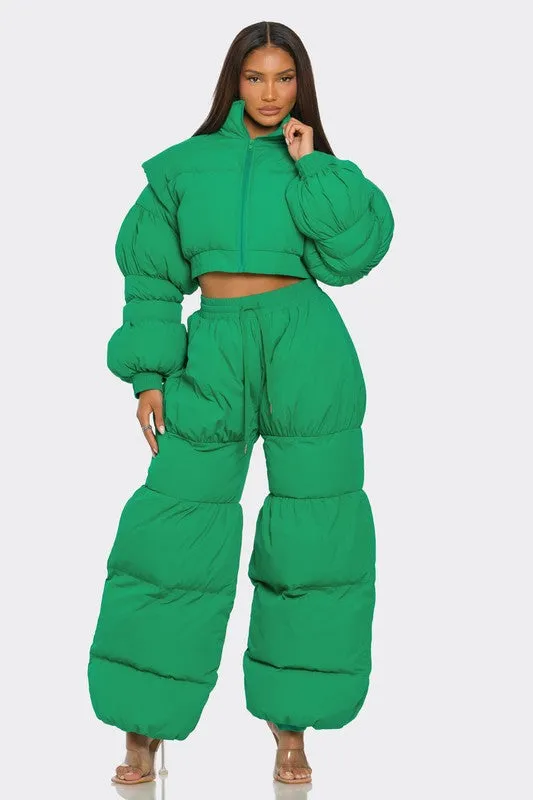 Green Puffy Set