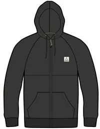 Heritage Full Zip Recycled Cotton Hoodie - Black