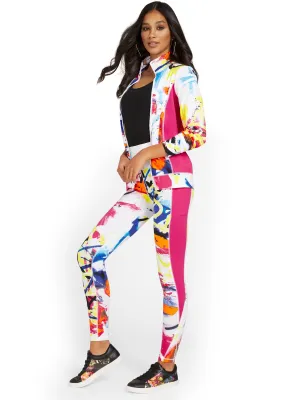 High-Waisted Graffiti-Print Pocket Legging