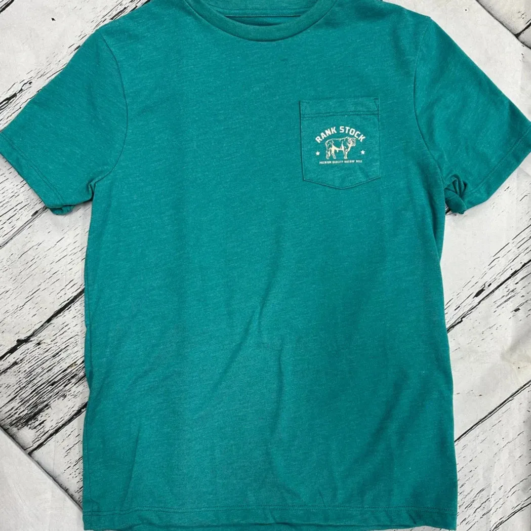 Hooey Men's Charbray Rank Stock Logo Tee in Teal