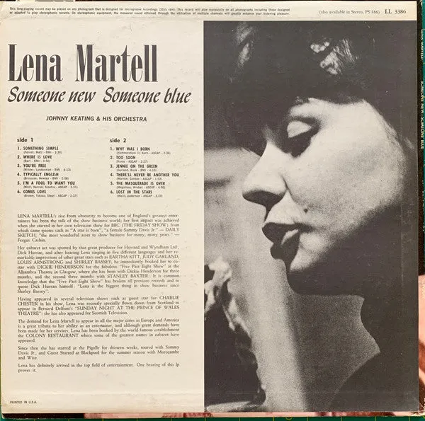 Lena Martell - Someone New Someone Blue (LP, Album, Mono) (NM or M-)