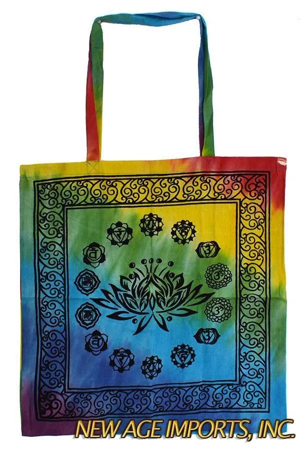 Lotus Chakra Tote Bag 18x18" Multi Color