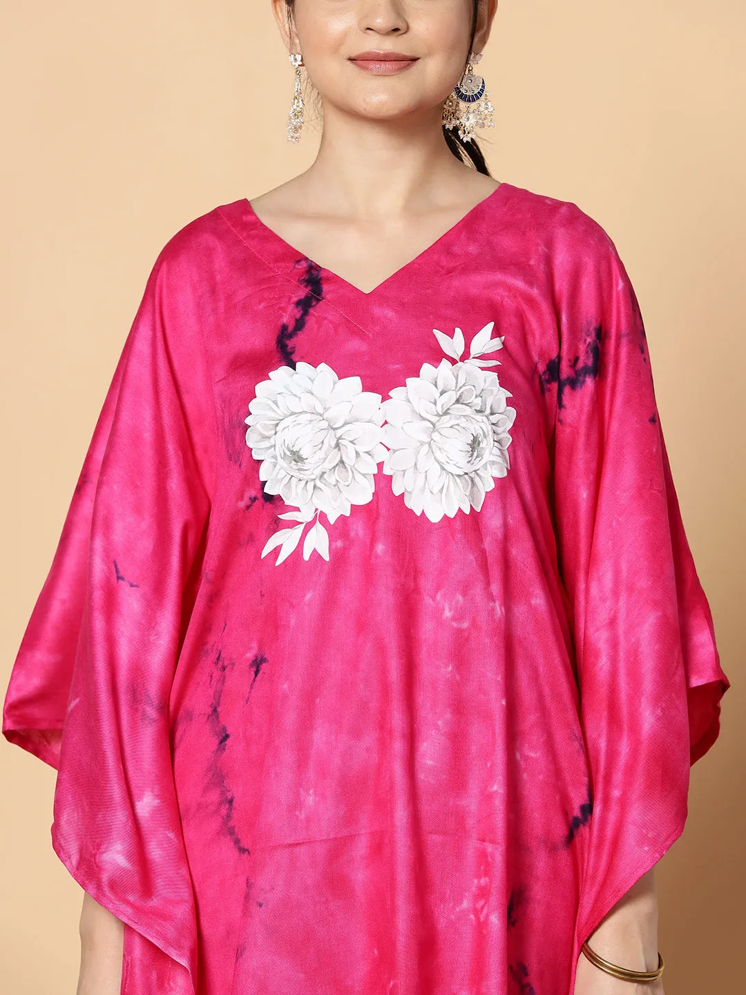 Magenta Rayon TieDyeKurta - MagentaMystique