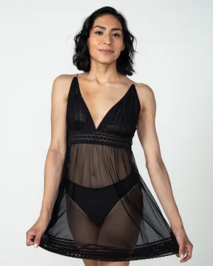 Narmda Mesh Nighty with Mesh Brief Set