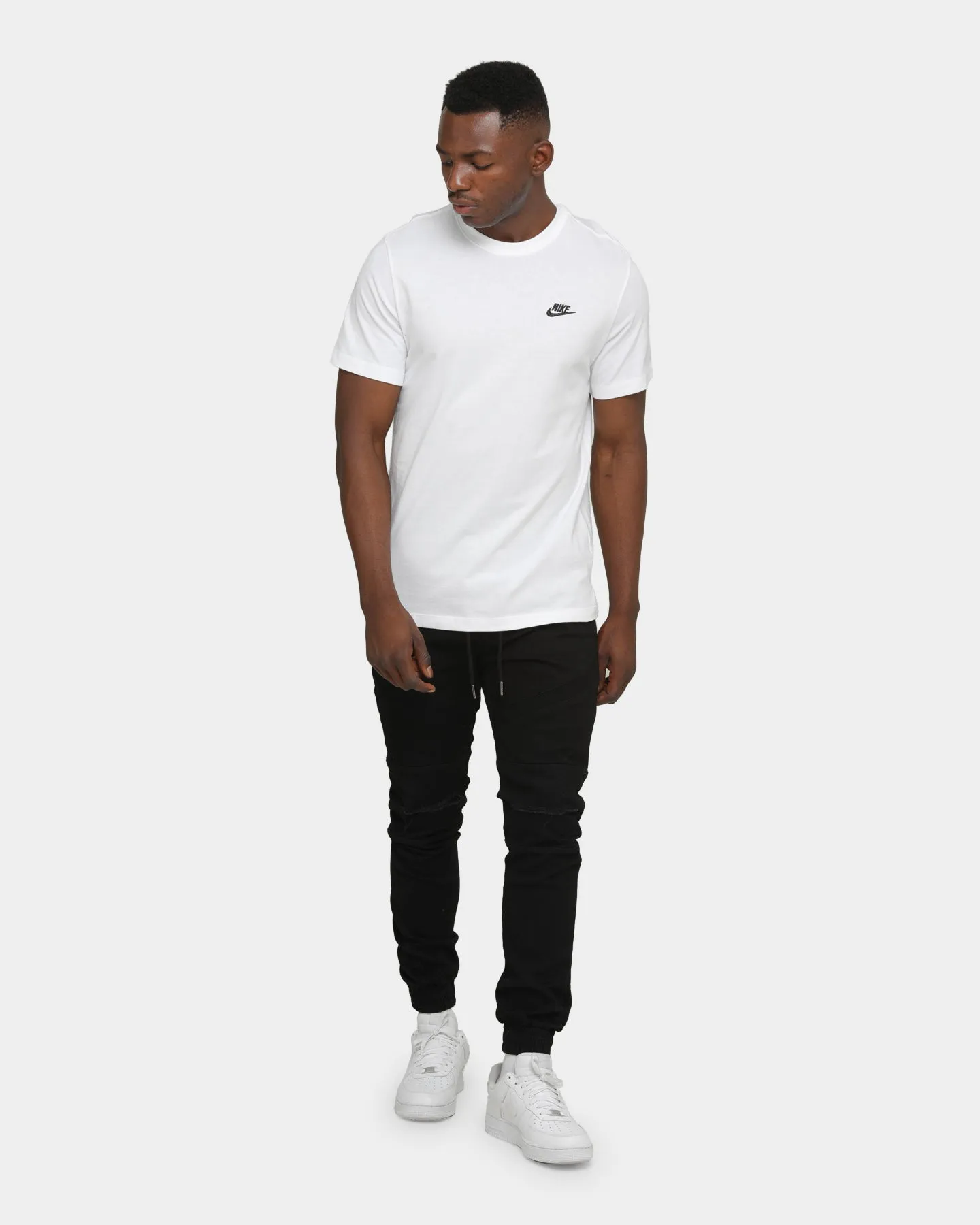 Nike Men's Nike Sportswear Club Short Sleeve T-Shirt White/Black