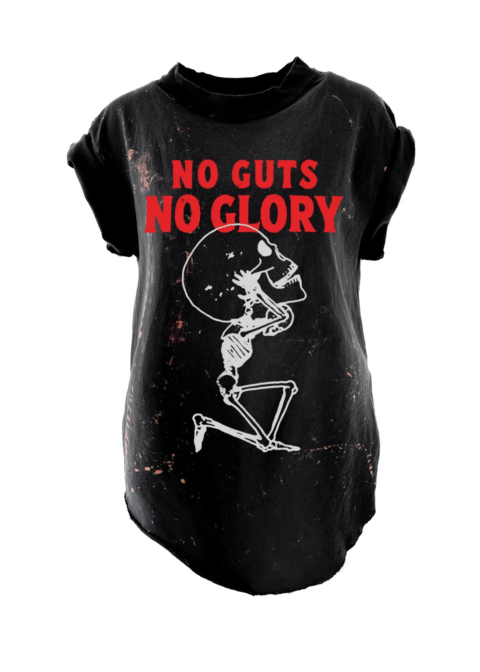 NO GUTS NO GLORY BLEACHED OUT SIDE SLIT TEE