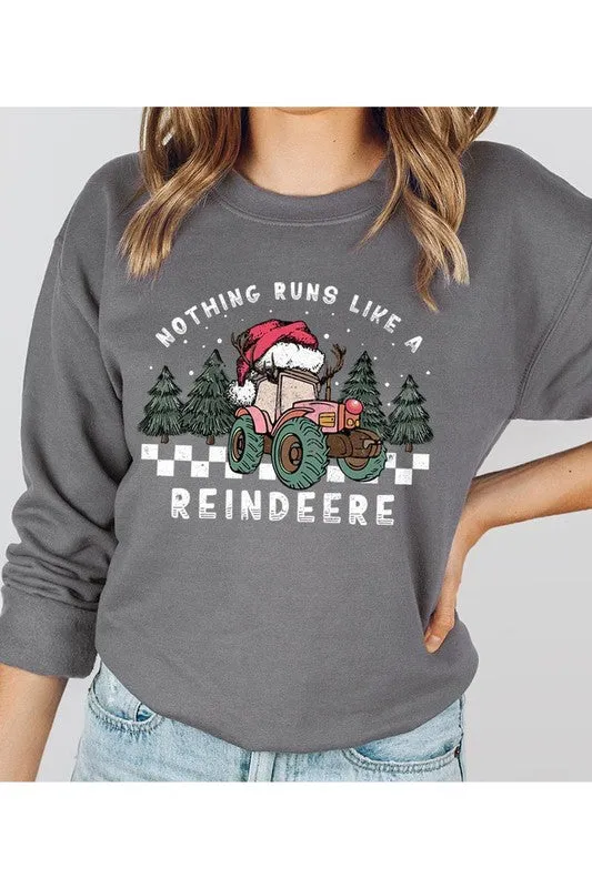 NOTHING RUNS LIKE A REINDEERE FLEECE SWEATSHIRT