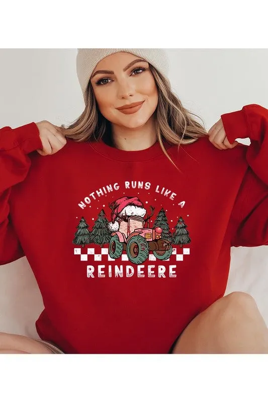 NOTHING RUNS LIKE A REINDEERE FLEECE SWEATSHIRT