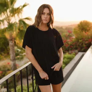 Oversized Jersey Tee, Black Terry