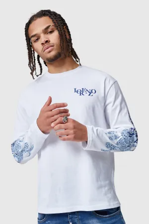 PAISLEY FLAME TEE - WHITE