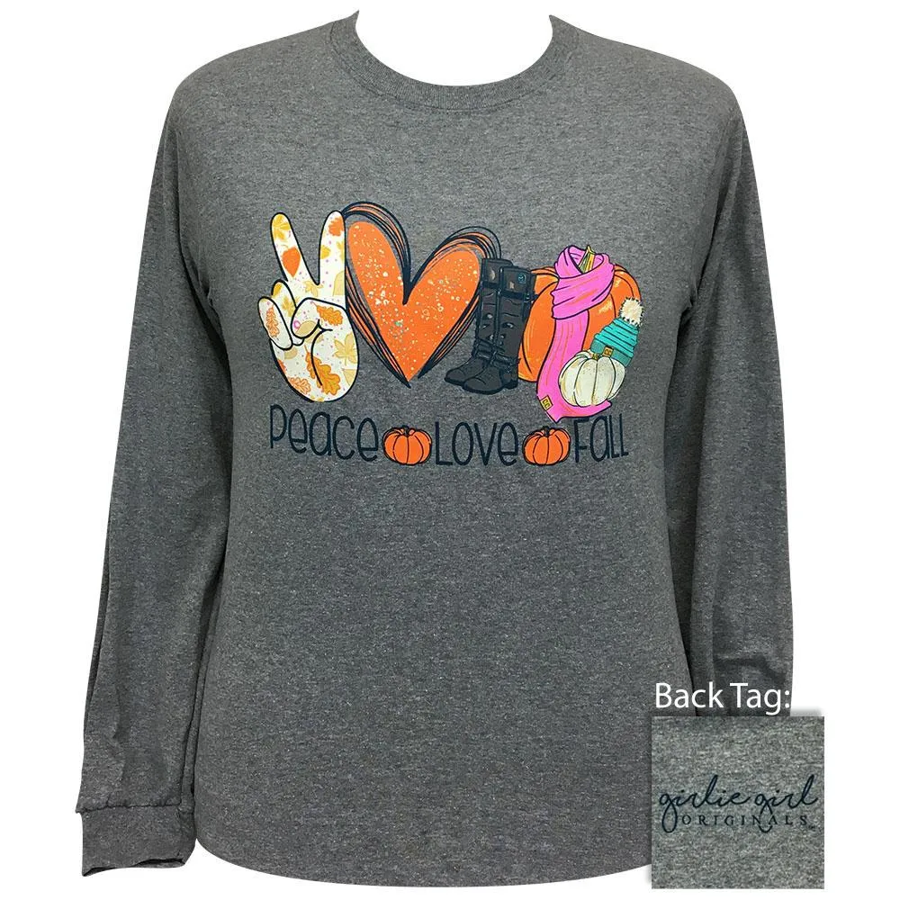 Peace Love Fall  Graphite Heather LS-2335