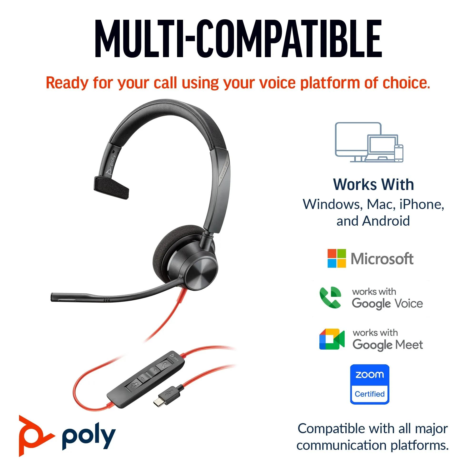 Poly Bw 3310 Mono Usb-C Hs  Usb