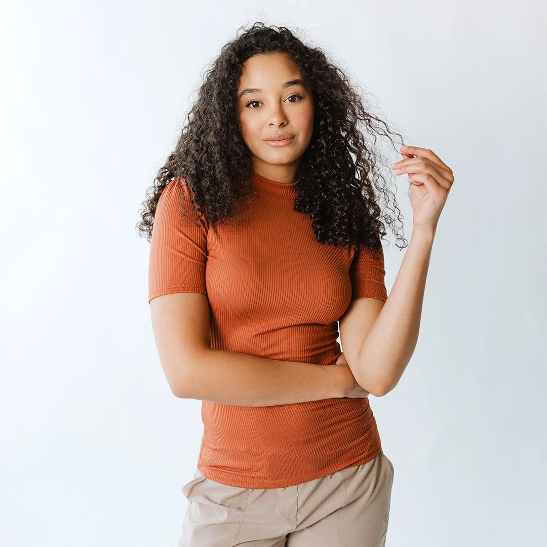 Puff Sleeve Tee, Rust