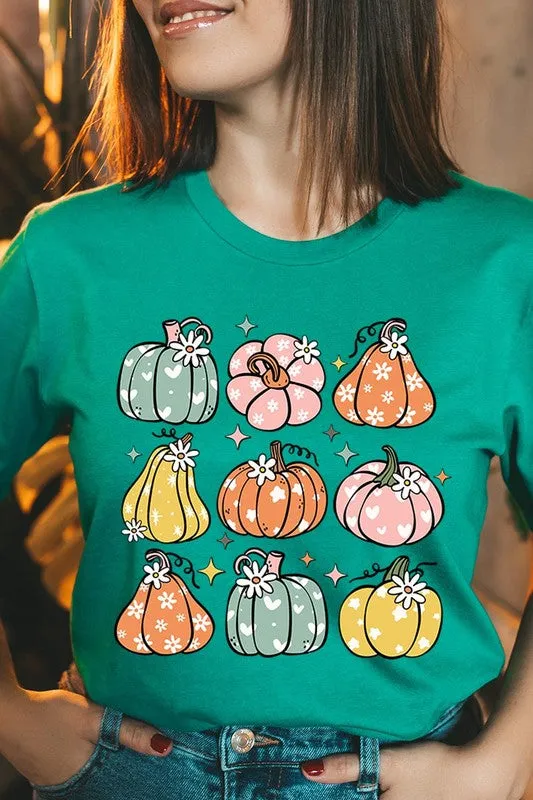 Pumpkins & Daisies Retro Fall Graphic Tee